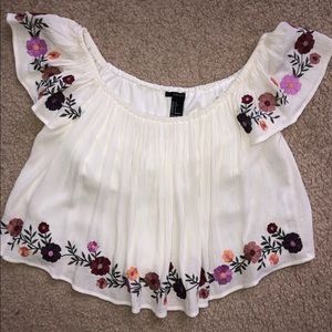 Floral off the shoulder top!